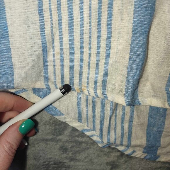 Blue Ivory Per Se Women's M Button Up‎ Long Sleeve Casual Boho Bohemian Shirt - Picture 5 of 8